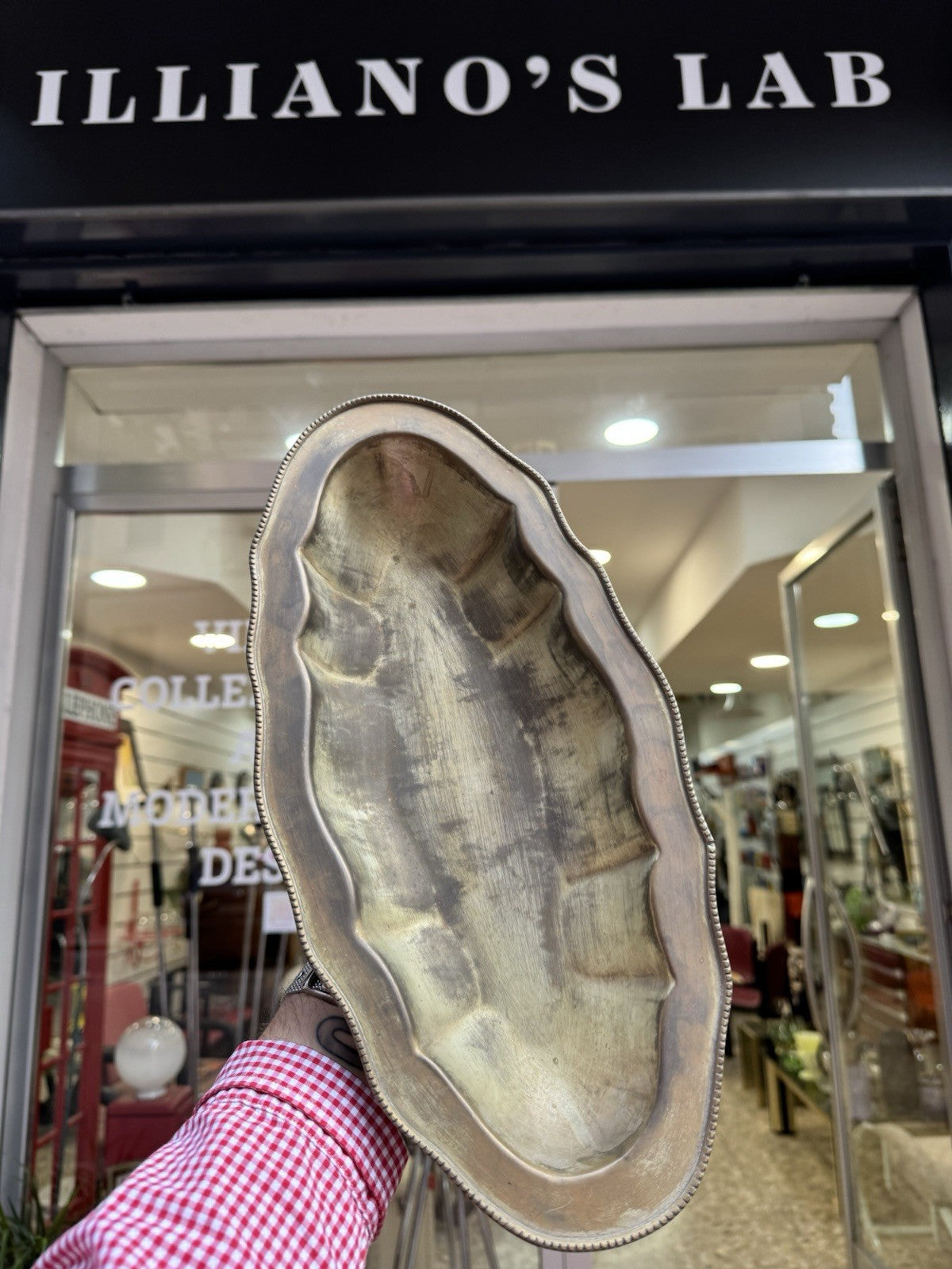 Centrotavola Vassoio Argento Sheffield Vintage Anni 50