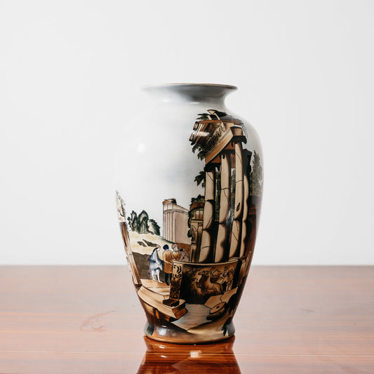 Vaso Ceramica Decoro Vecchia Faenza Rarissimo Anni ‘60 Design Art