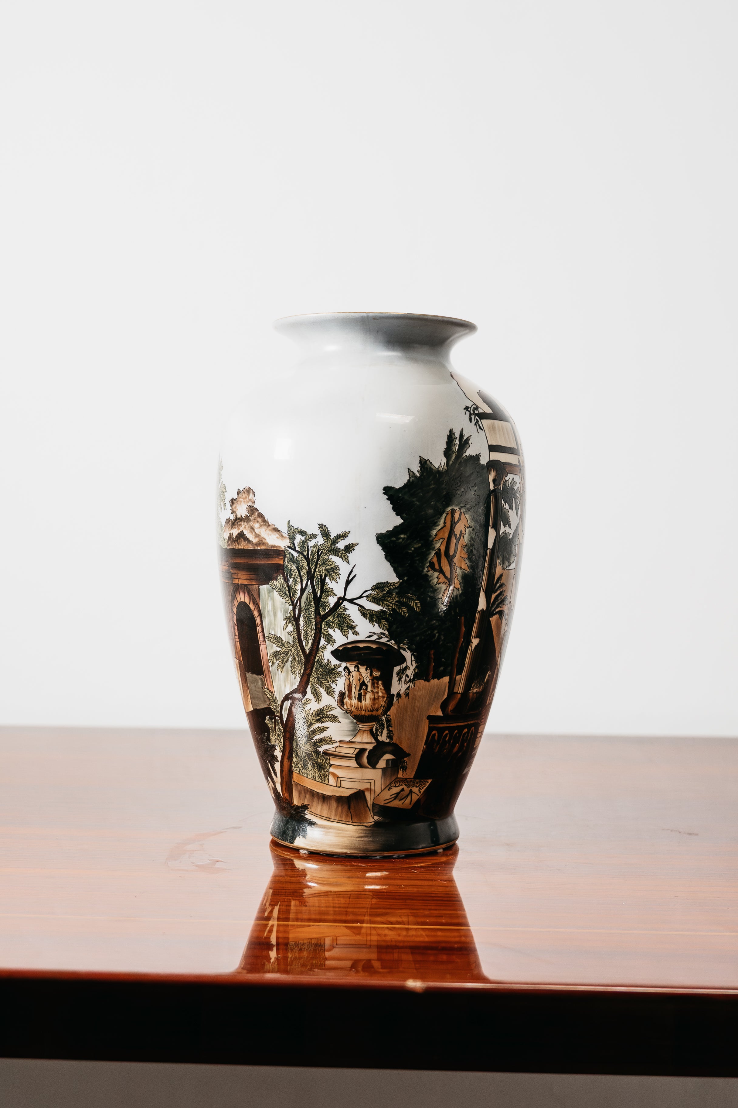 Vaso Ceramica Decoro Vecchia Faenza Rarissimo Anni ‘60 Design Art