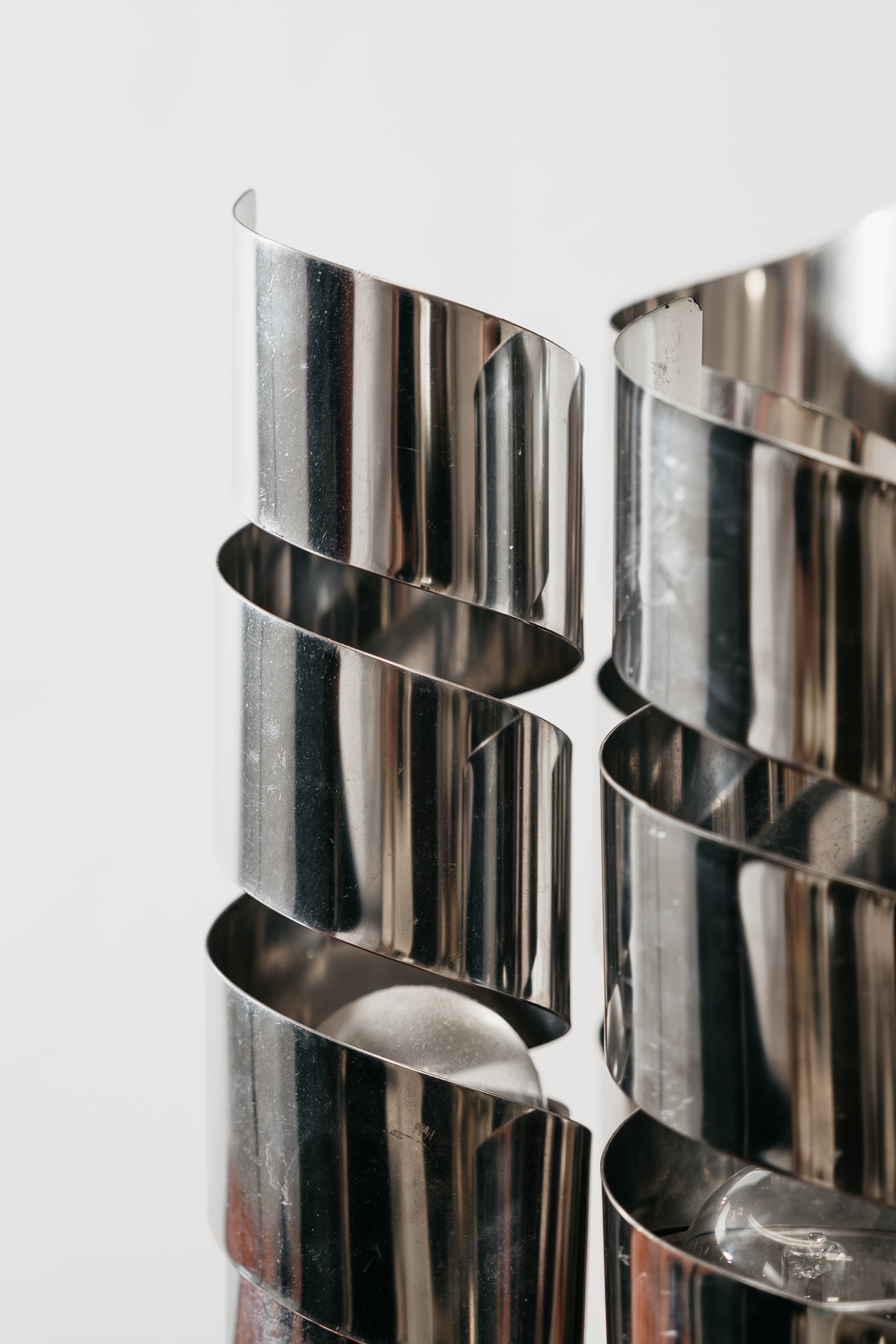 Lampada Da Tavolo Design Acciaio Cromato Spirale LAMA Italy Anni ‘70