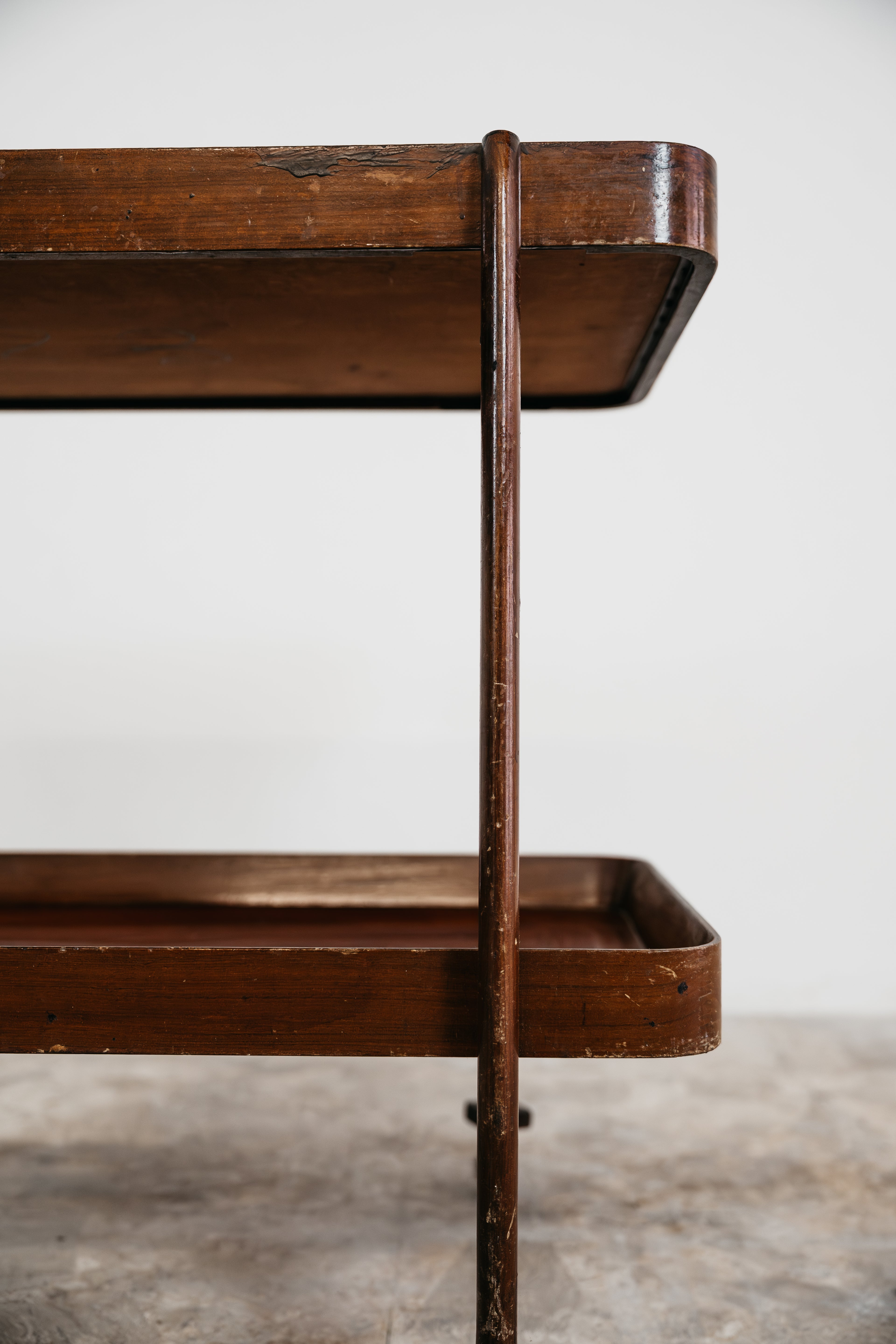 Carrello Portavivande In Legno Rustico 1950’s Mid Century Design