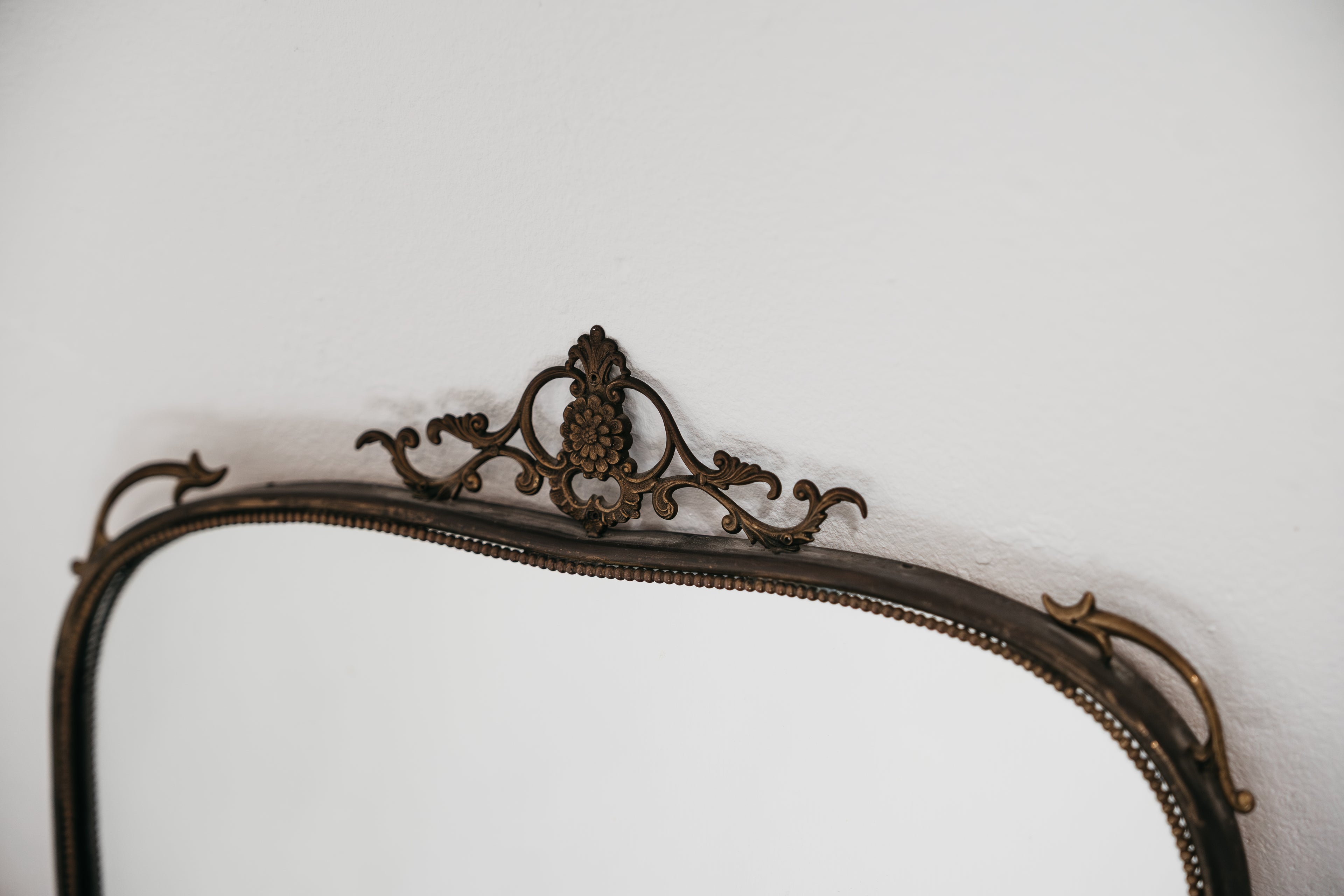 Specchio In Ottone Mid-Century Design Anni 50 Vintage Mirror Brass