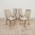 Set Da Pranzo 4 Vintage Italian Brass Dining Chairs by Zevi Design 1970’s