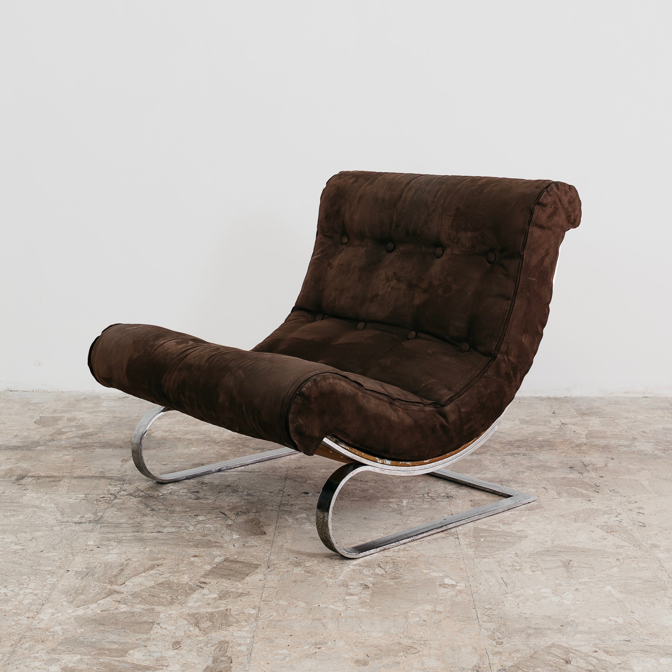 Renato Balestra Cinova 1973 Poltrona Design Acciaio Cromato Modernariato