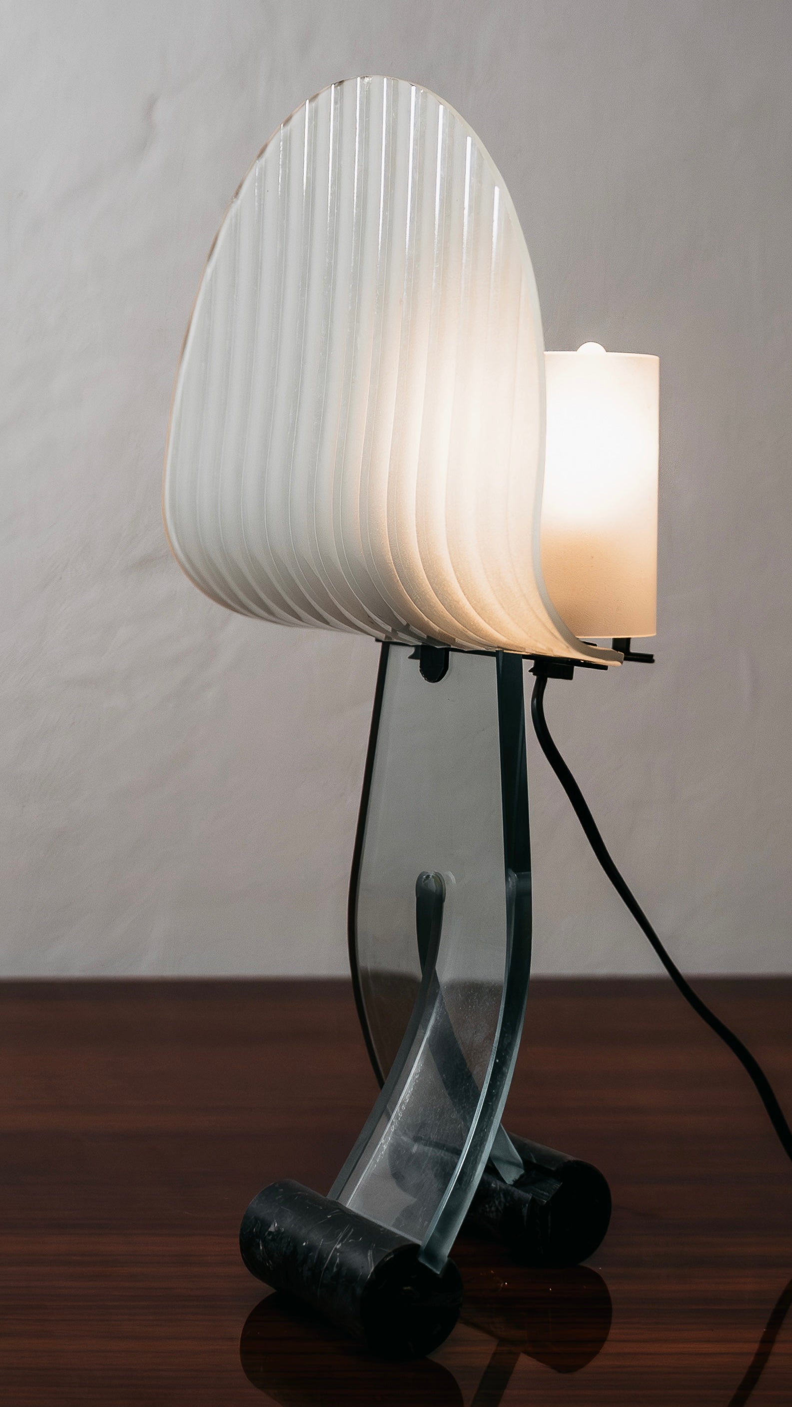 Lampada Da Tavolo Silhouette Design Table Lamp Marble & Glass 1980’s Postmodern