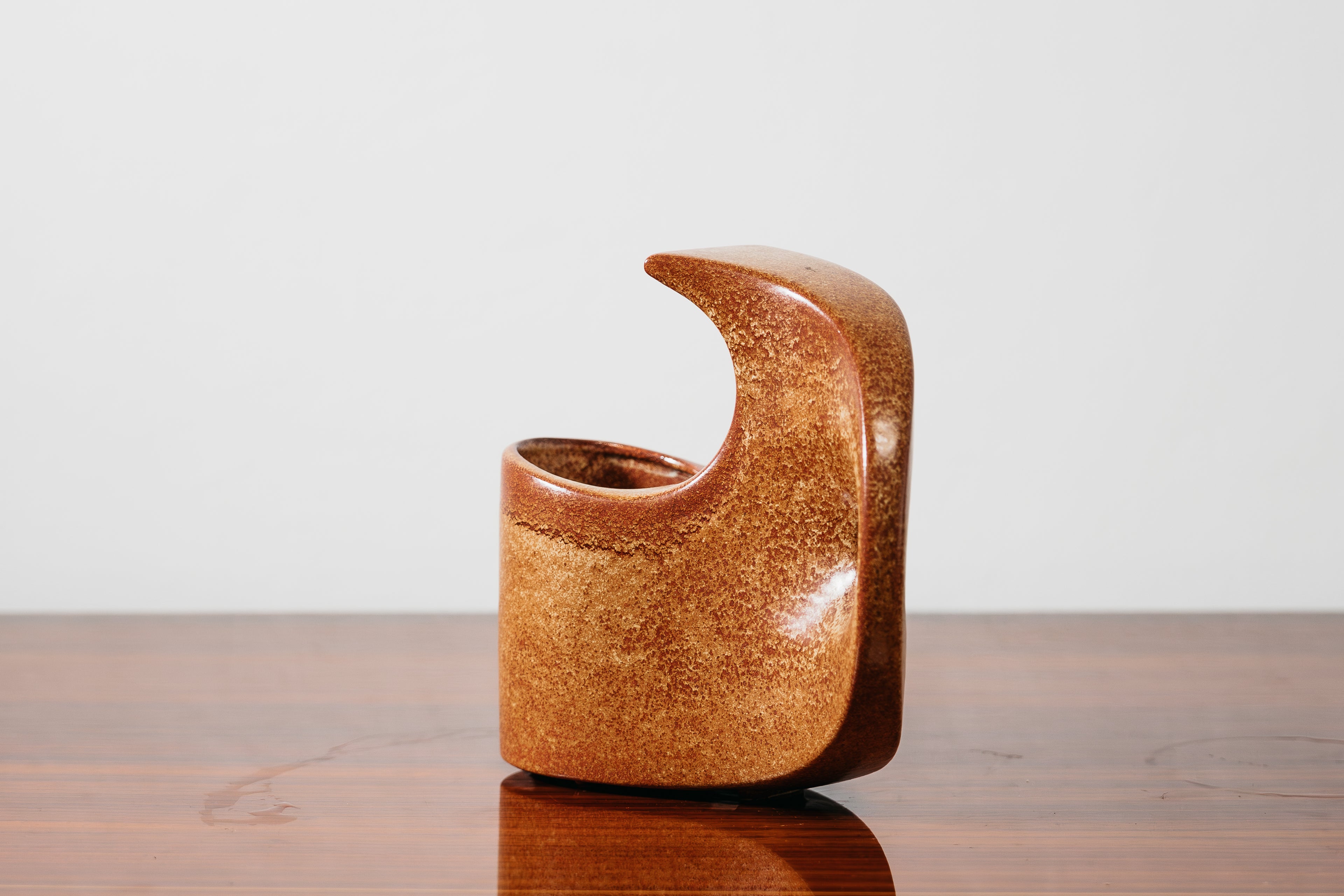 Bertoncello 977 Roberto Rigon Vaso in Ceramica Smaltata D’Arte Anni ‘70 Design