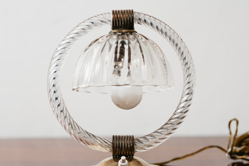 Barovier & Toso Coppia Di Abat-Jour In Vetro Di Murano E Ottone Anni ‘50 Vintage