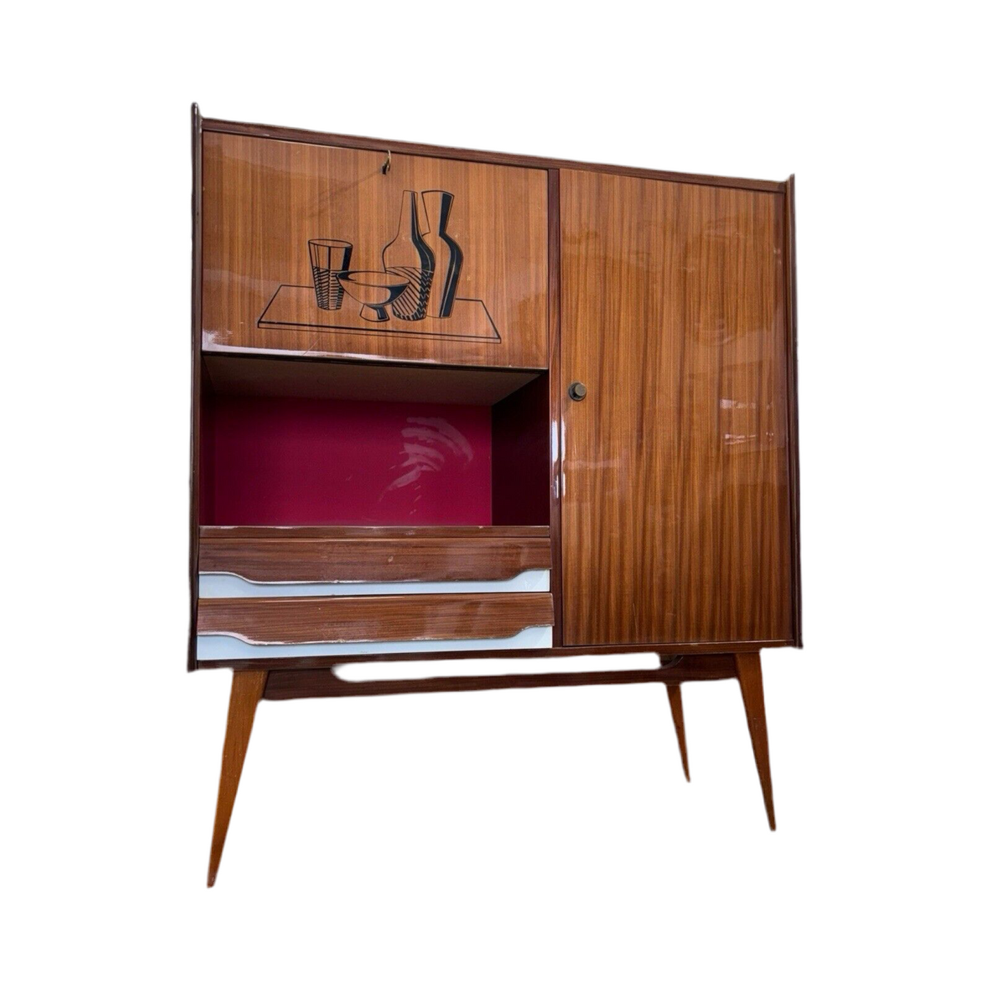 CREDENZA MOBILE BAR STILE SCANDINAVO MID-CENTURY 1950’S