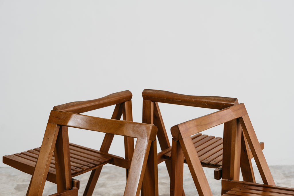 Aldo Jacober Per Alberto Bazzani 4 Sedie Mod. Trieste Anni ‘60 Design Vintage