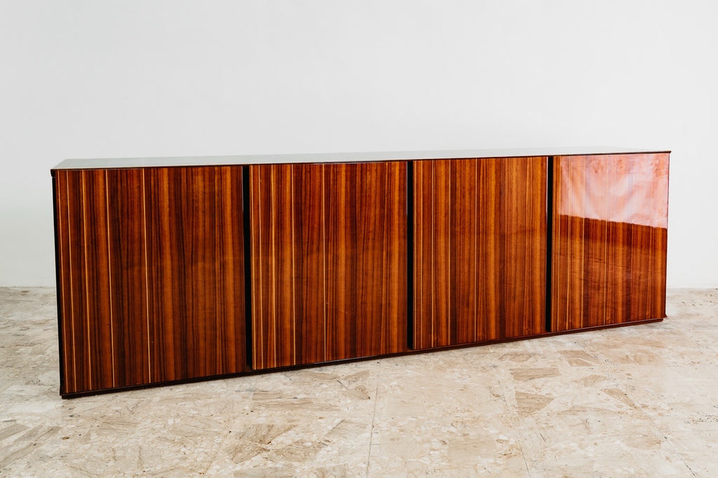 Credenza In Palissandro Monumentale Zebrawood Lacquered Mid-Century Design 1970