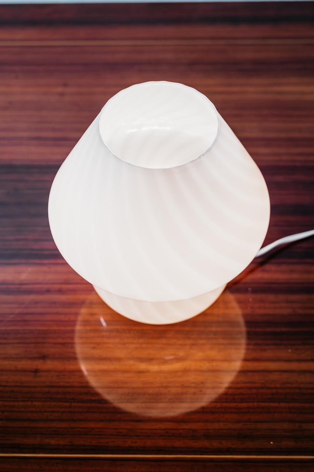 Coppia Di Lampade Da Tavolo Murano Mushroom Rose 1970’s Design Pink Shade