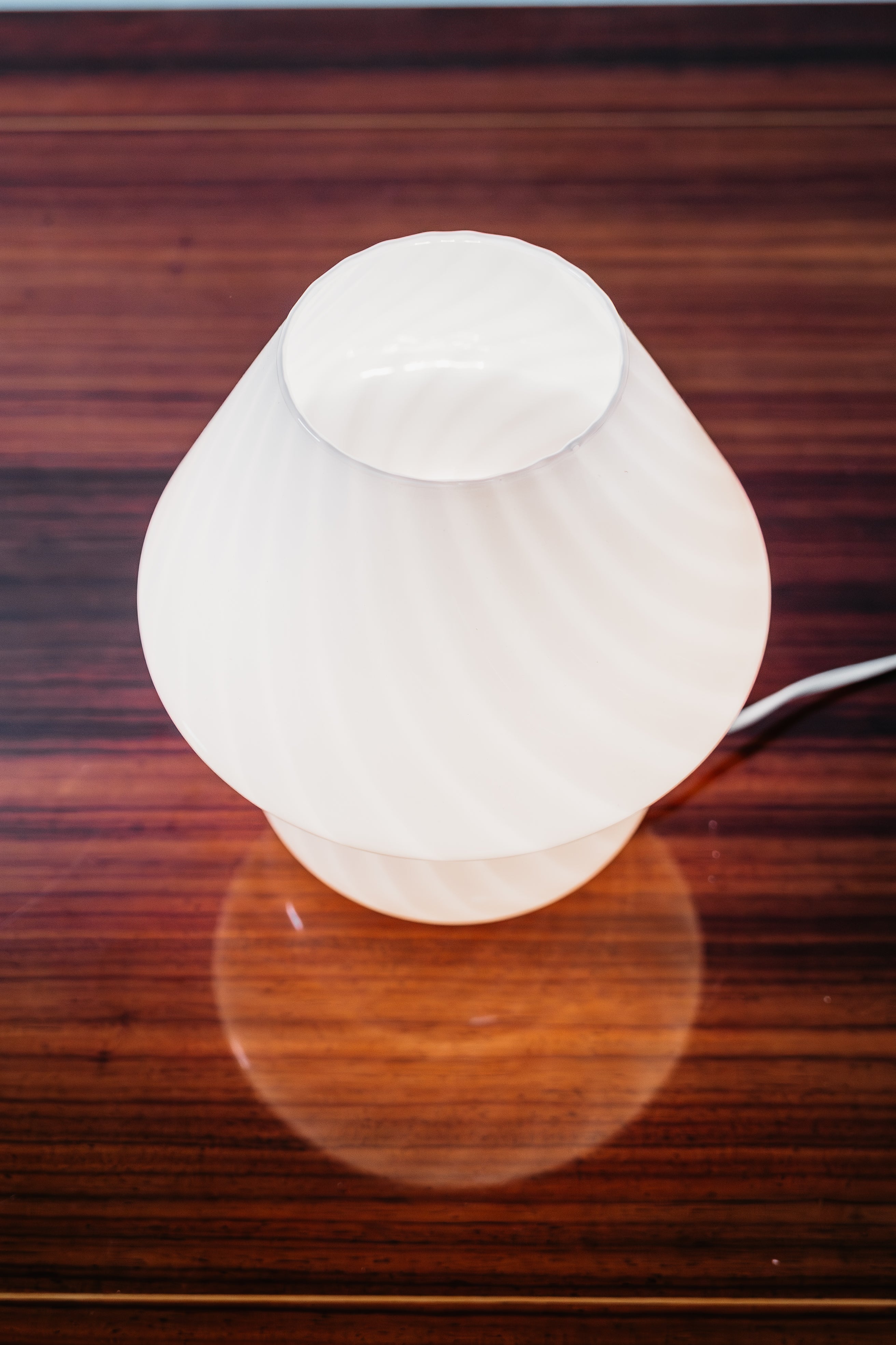 Coppia Di Lampade Da Tavolo Murano Mushroom Rose 1970’s Design Pink Shade