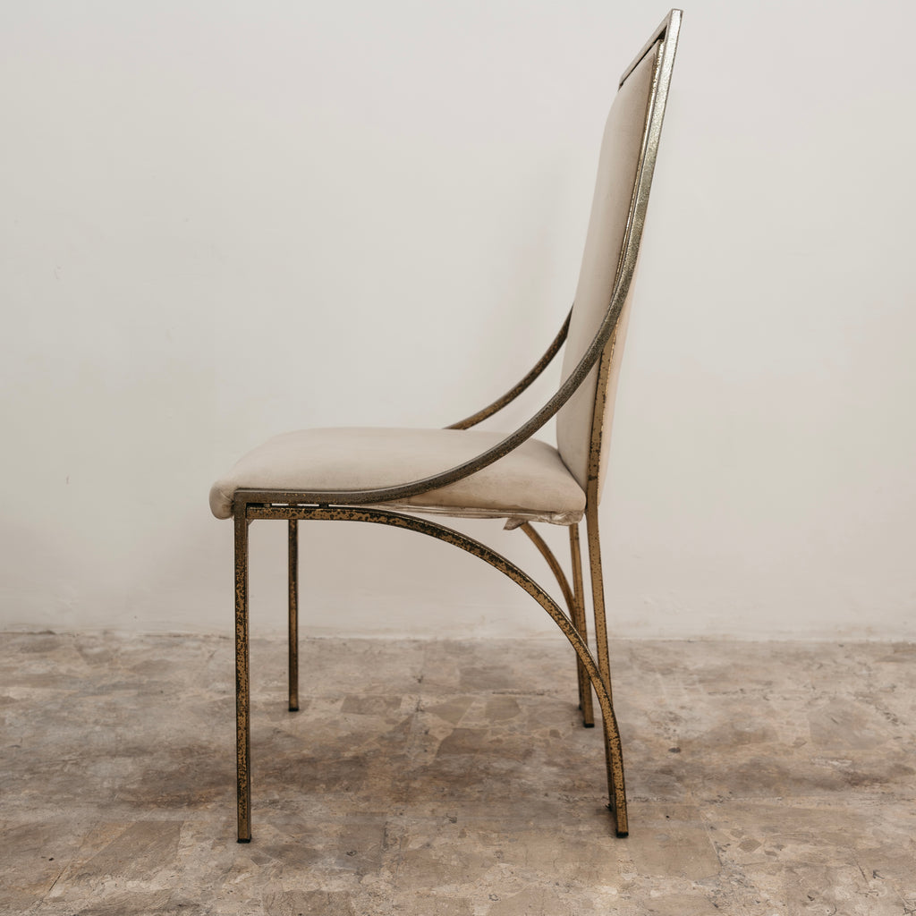 Set Da Pranzo 4 Vintage Italian Brass Dining Chairs by Zevi Design 1970’s