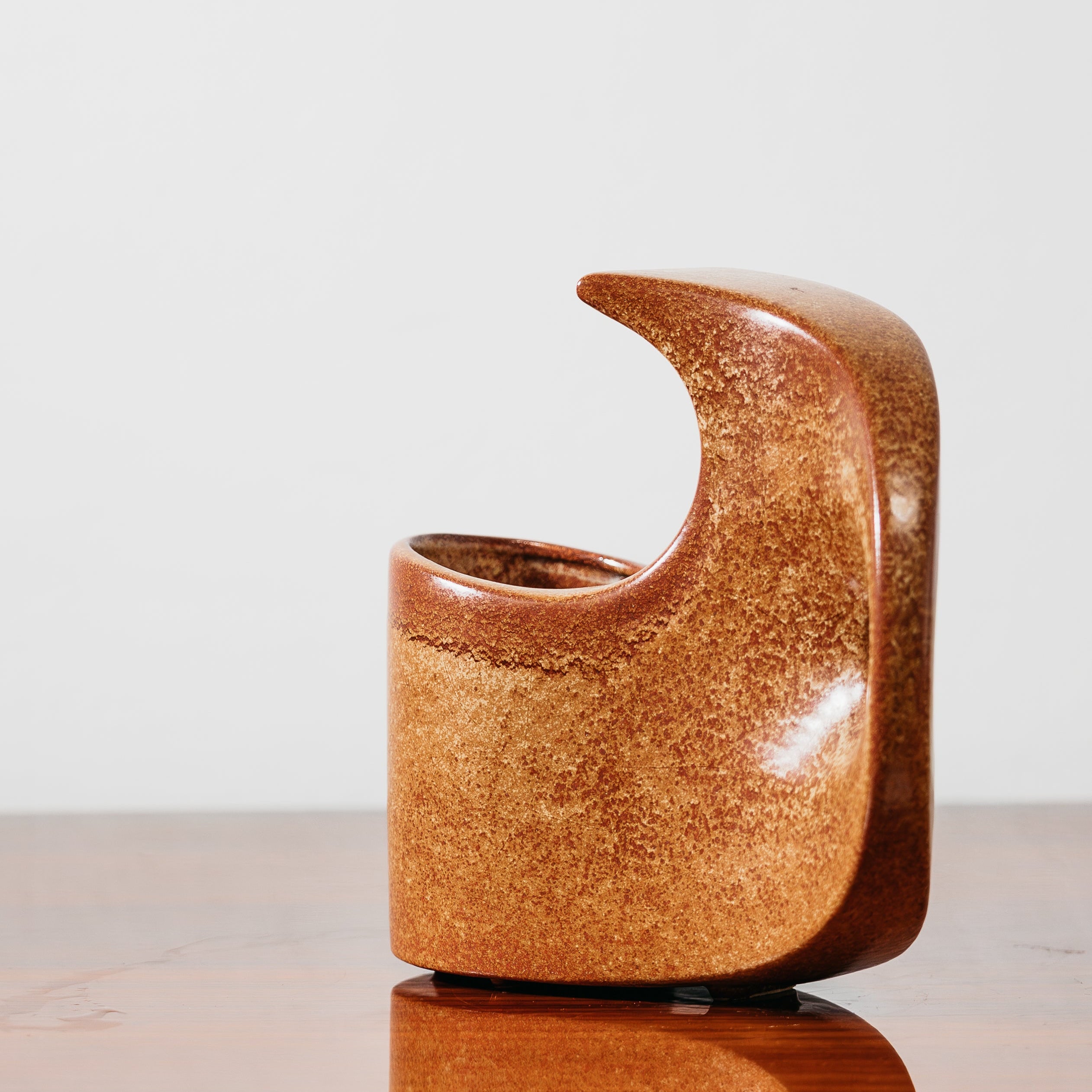 Bertoncello 977 Roberto Rigon Vaso in Ceramica Smaltata D’Arte Anni ‘70 Design