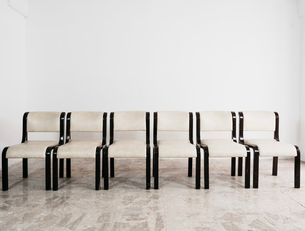 Set Da Pranzo 6 Sedie Anni 70 Nello Stile Di Carlo Bartoli Per Tisettanta Mito