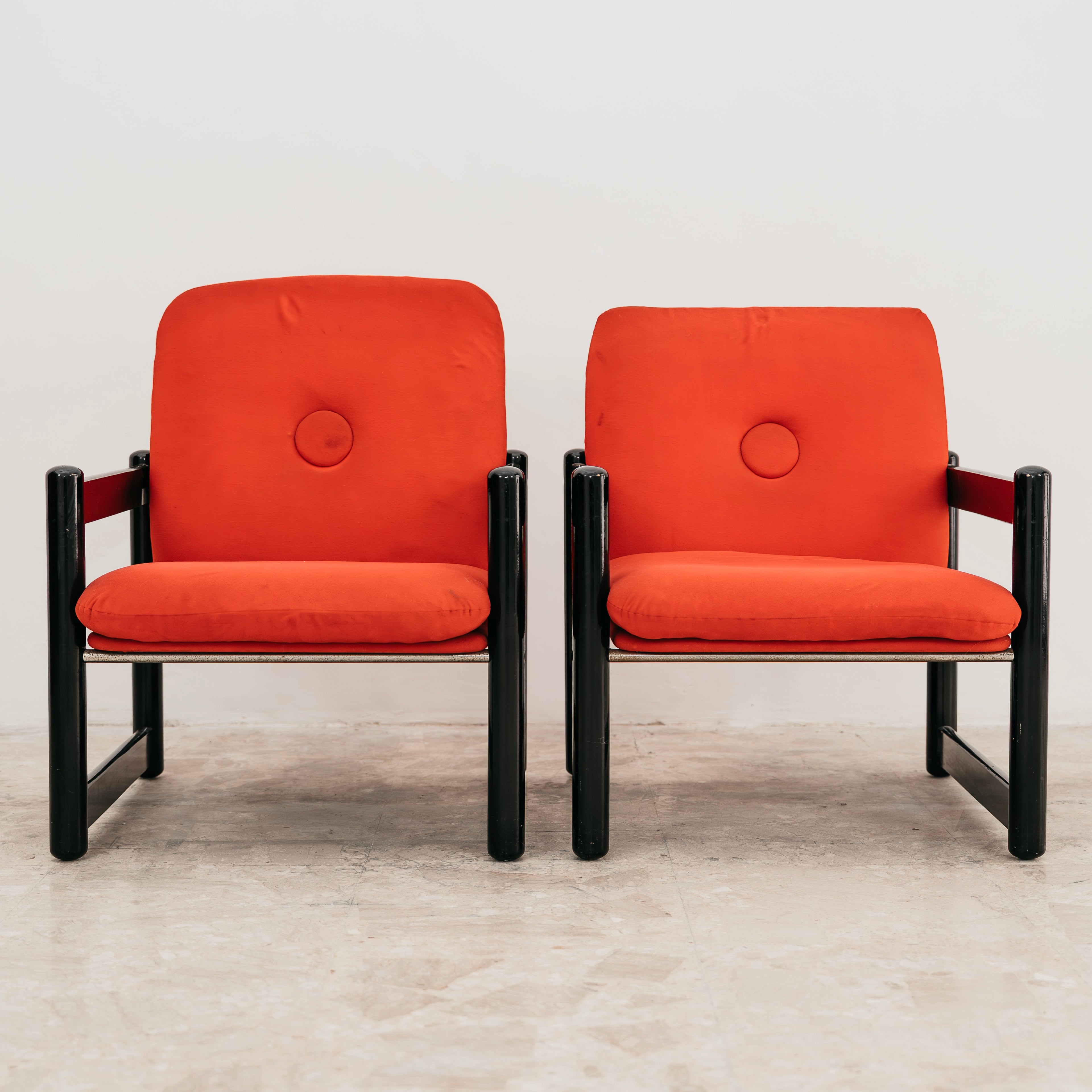 Coppia Di Poltrone Schirolli Mod. Pierrot Design Anni ‘80 Modernariato