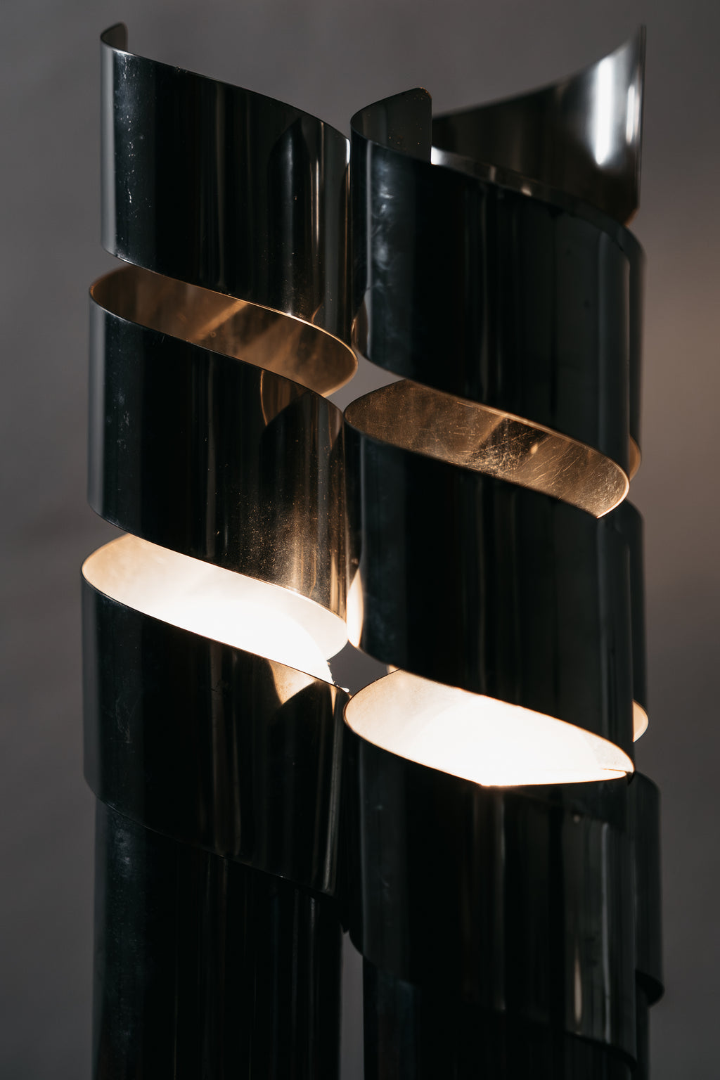 Lampada Da Tavolo Design Acciaio Cromato Spirale LAMA Italy Anni ‘70