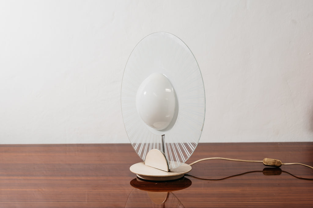 Lampada Di Design Postmoderno in Vetro Anni 80 Vintage