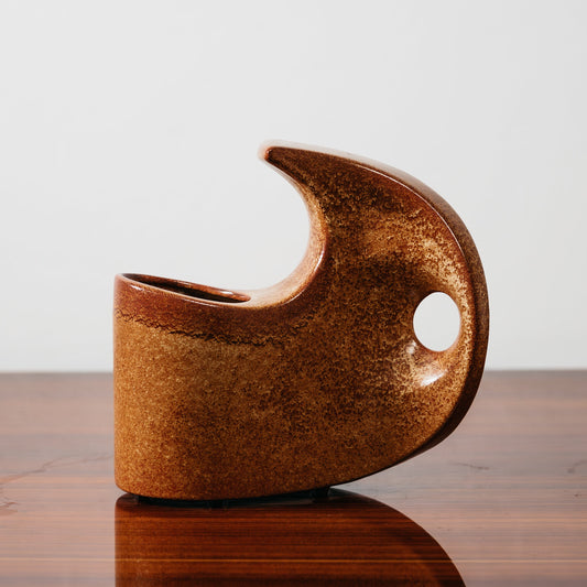 Bertoncello 977 Roberto Rigon Vaso in Ceramica Smaltata D’Arte Anni ‘70 Design