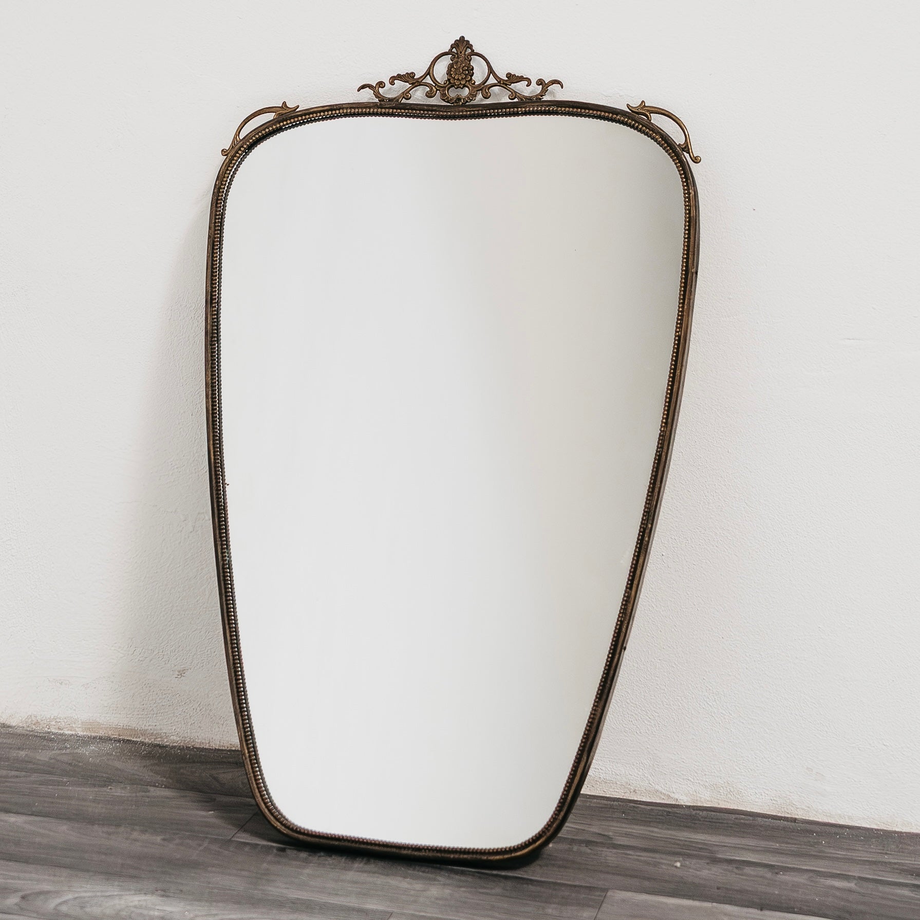 Specchio In Ottone Mid-Century Design Anni 50 Vintage Mirror Brass