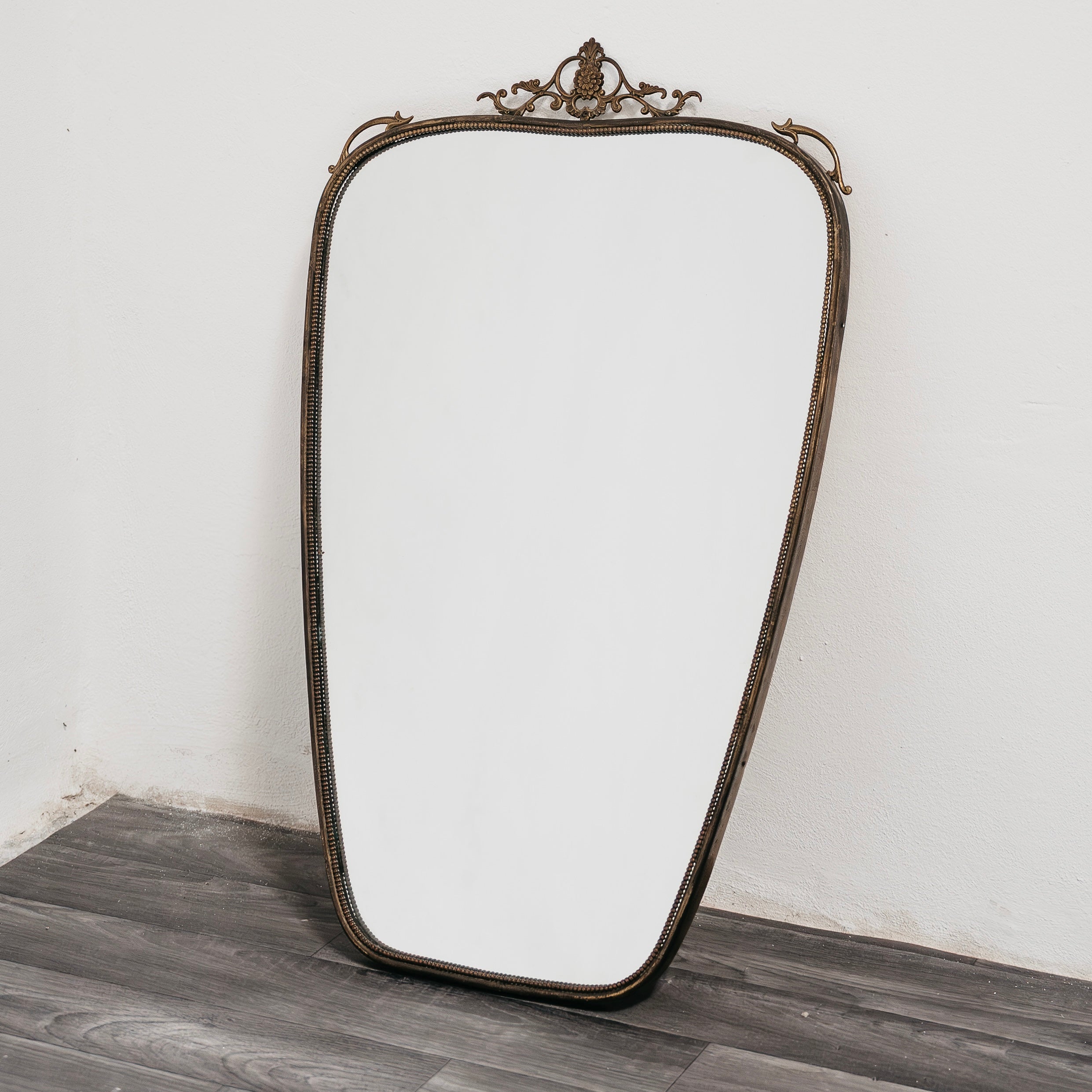 Specchio In Ottone Mid-Century Design Anni 50 Vintage Mirror Brass