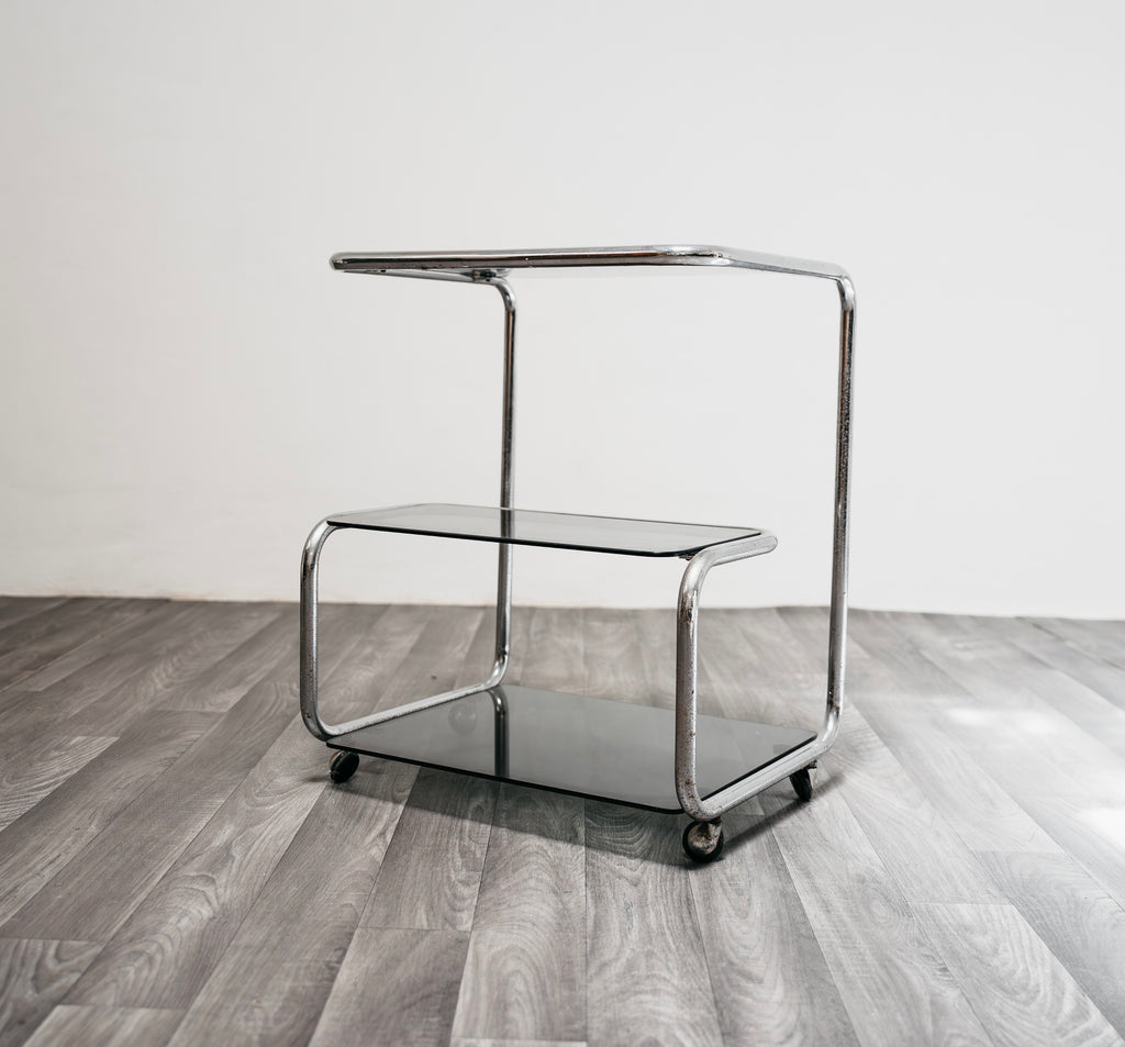 Carrello Portavivande Triplo Ripiano Anni 70 Acciaio Design Modernariato