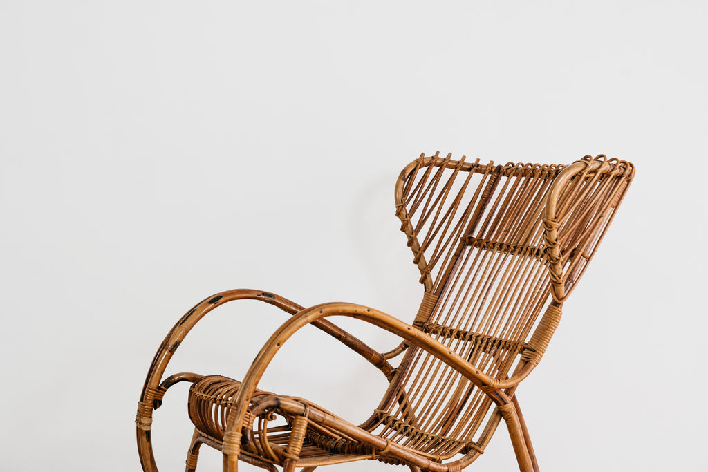 Poltrona a Dondolo Rocking Chair Francese Vintage Design Modernariato 1960’s