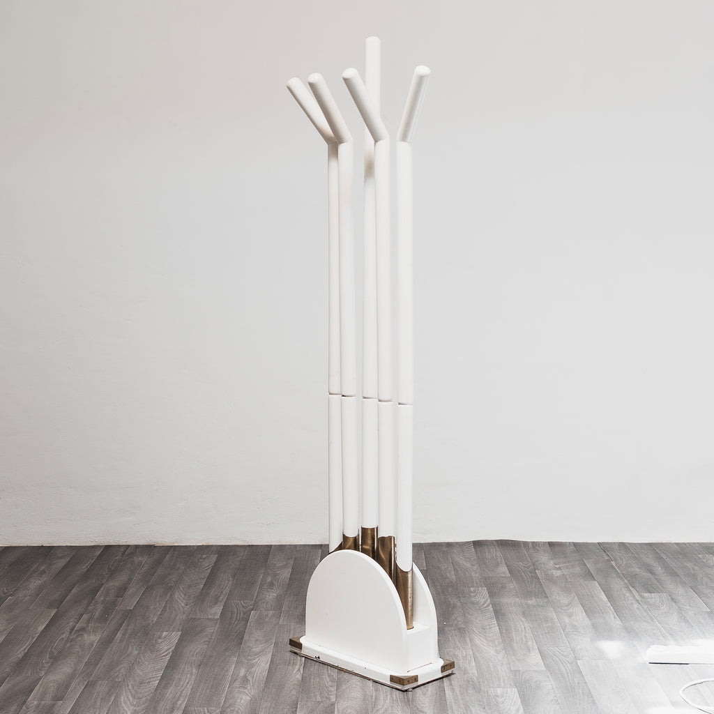 Appendiabiti Vintage Post-Modern Design Modernariato Anni ‘80 Legno e Ottone