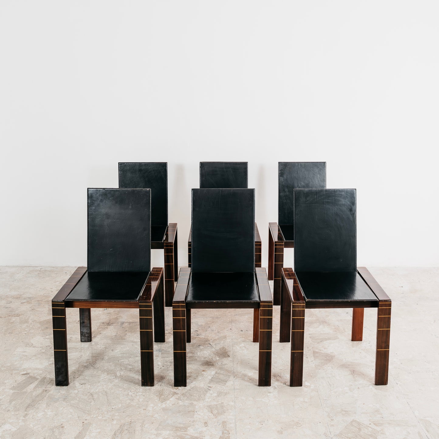Set 6 Sedie Da Pranzo Palissandro Mid-Century Nello Stile Di Afra & Tobia Scarpa