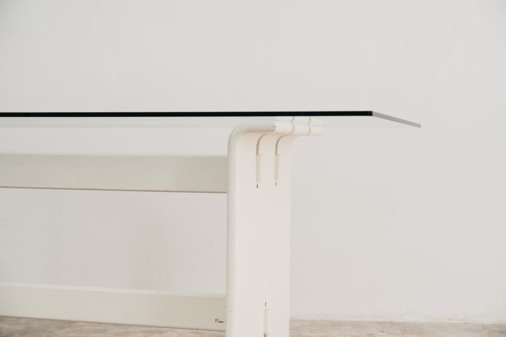 Tavolo Da Pranzo Pierre Cardin Legno E Cristallo Design Anni 70 Modernariato