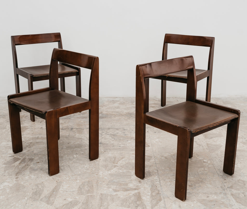 Set Da Pranzo 4 sedie In Legno Anni ‘60 Design Modernariato Vintage