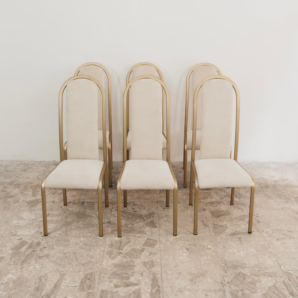 Set da pranzo composto da 6 sedie con schienale alto, Manifattura Italiana , Anni ‘70