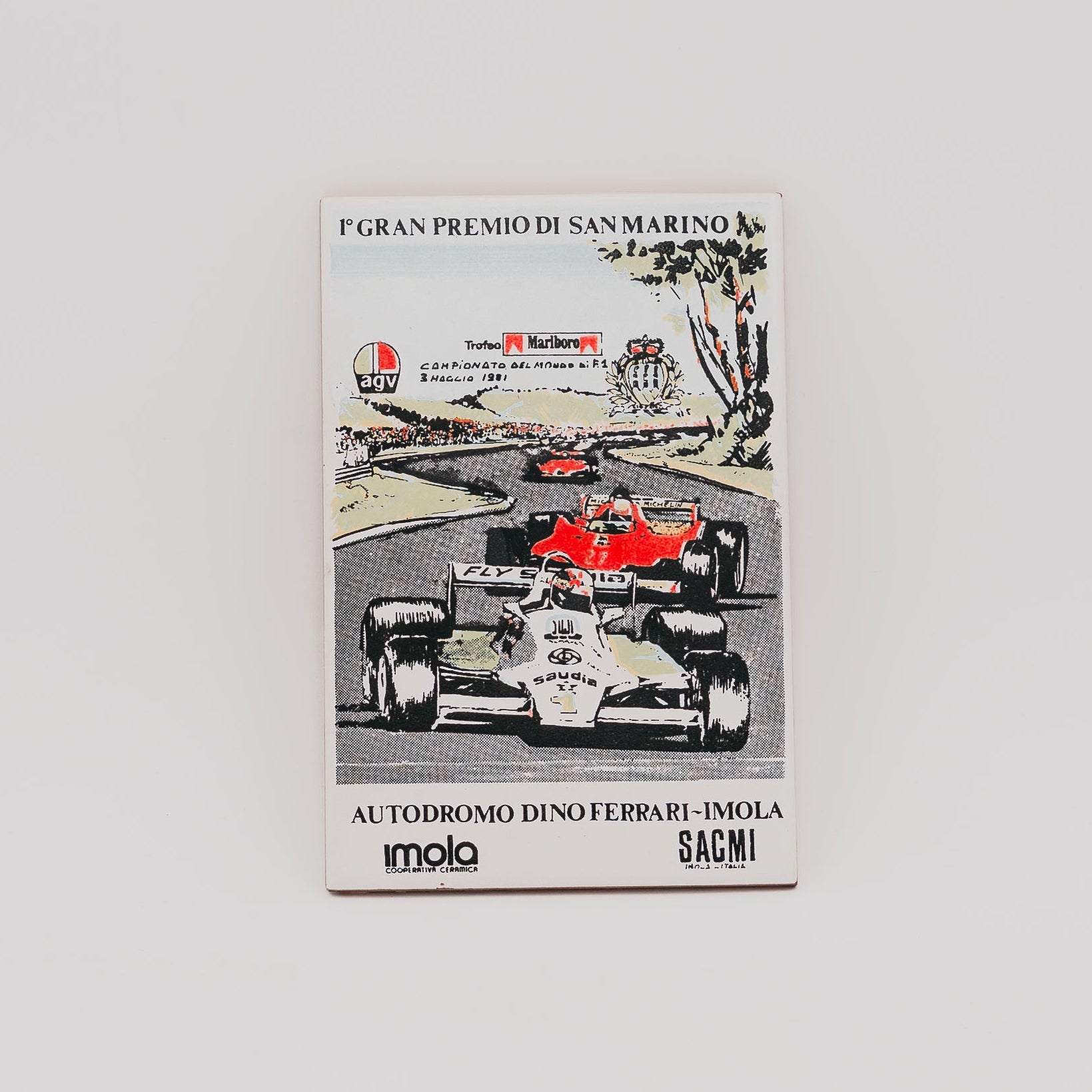 Piastrella commemorativa formula 1 1981 1^ Gran premio di S.Marino