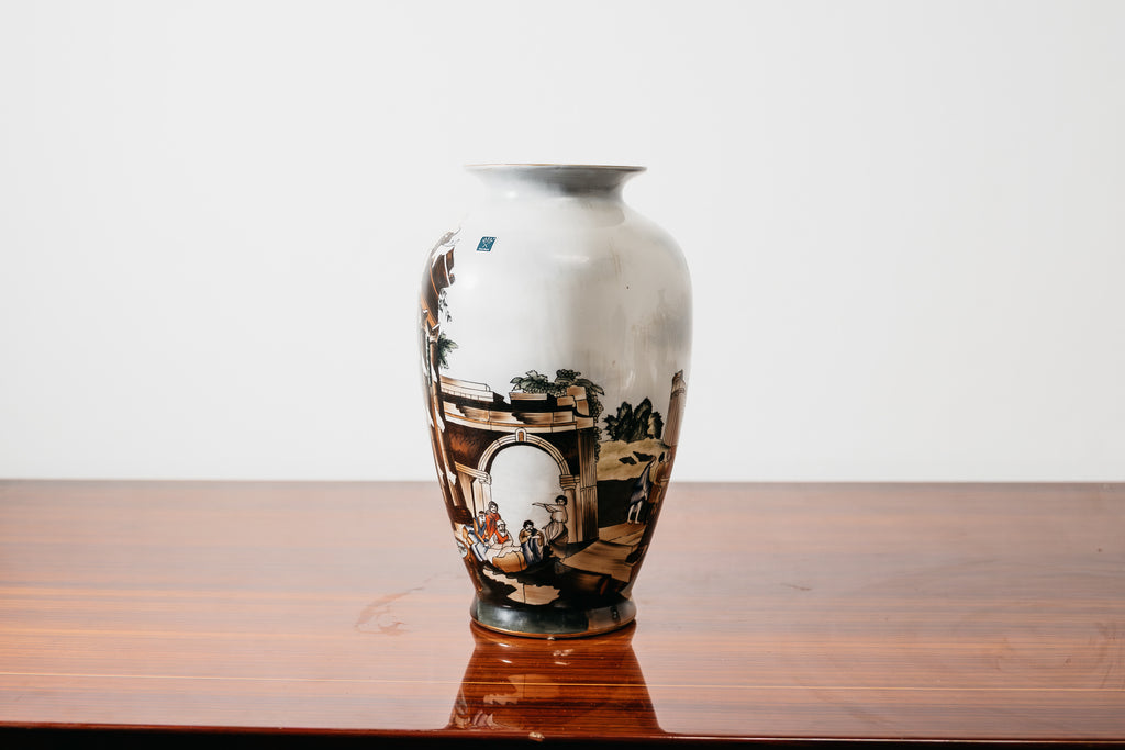 Vaso Ceramica Decoro Vecchia Faenza Rarissimo Anni ‘60 Design Art