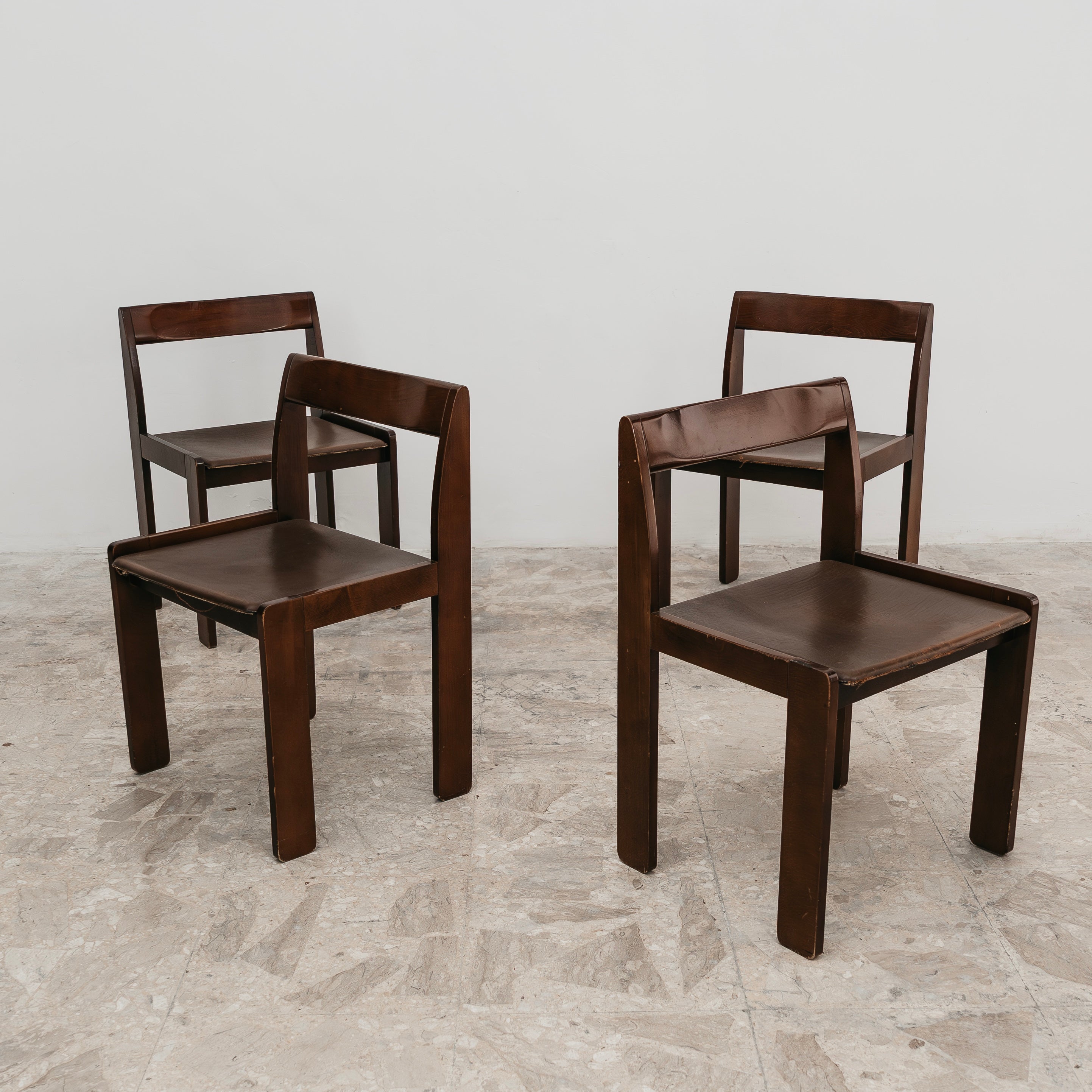 Set Da Pranzo 4 sedie In Legno Anni ‘60 Design Modernariato Vintage