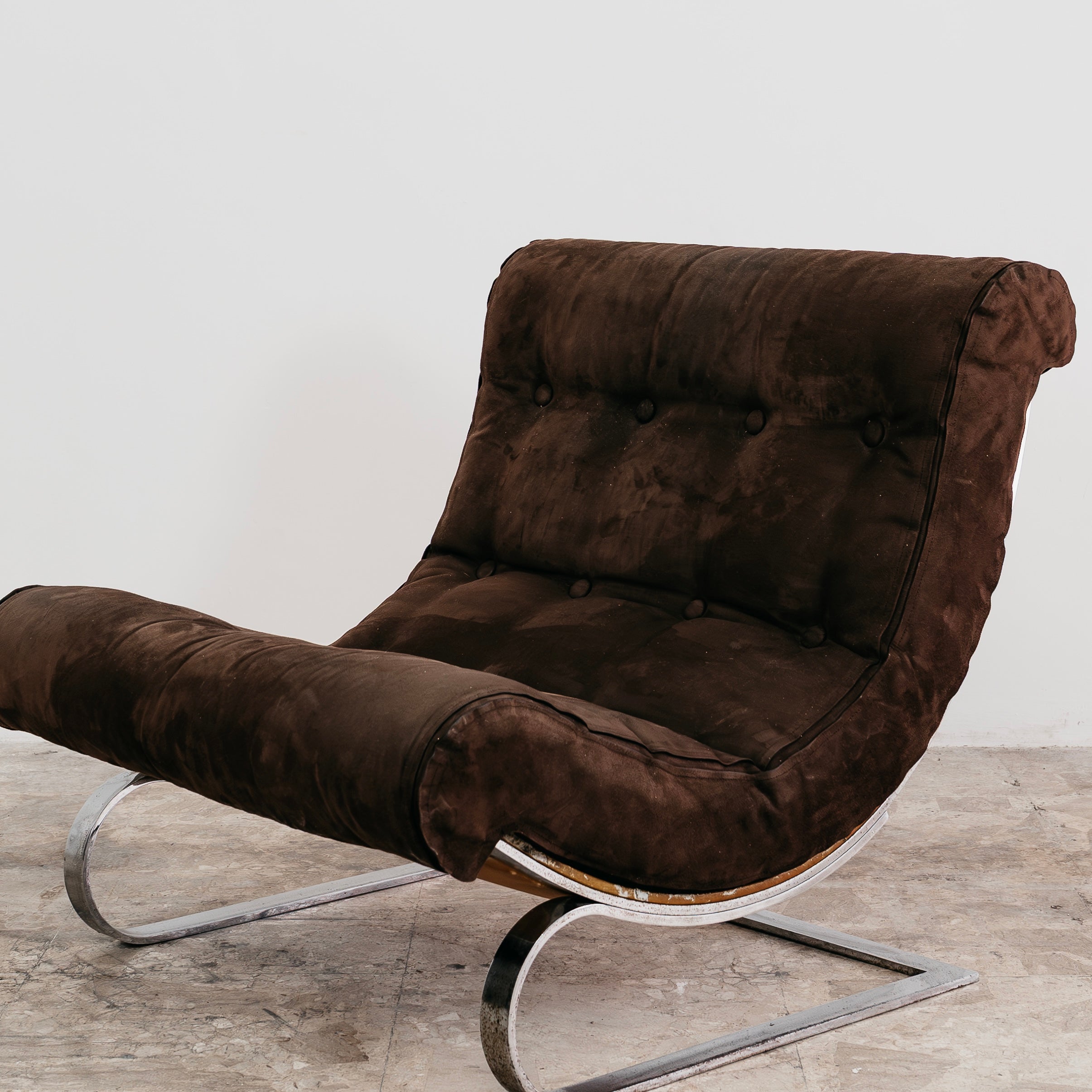 Renato Balestra Cinova 1973 Poltrona Design Acciaio Cromato Modernariato