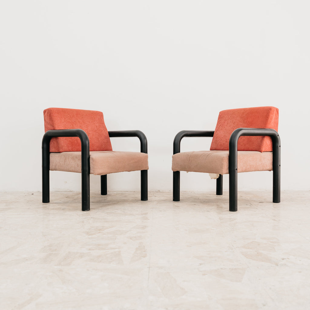 Coppia Di Poltrone Postmoderne Memphis Style Anni ‘80 Design Modernariato