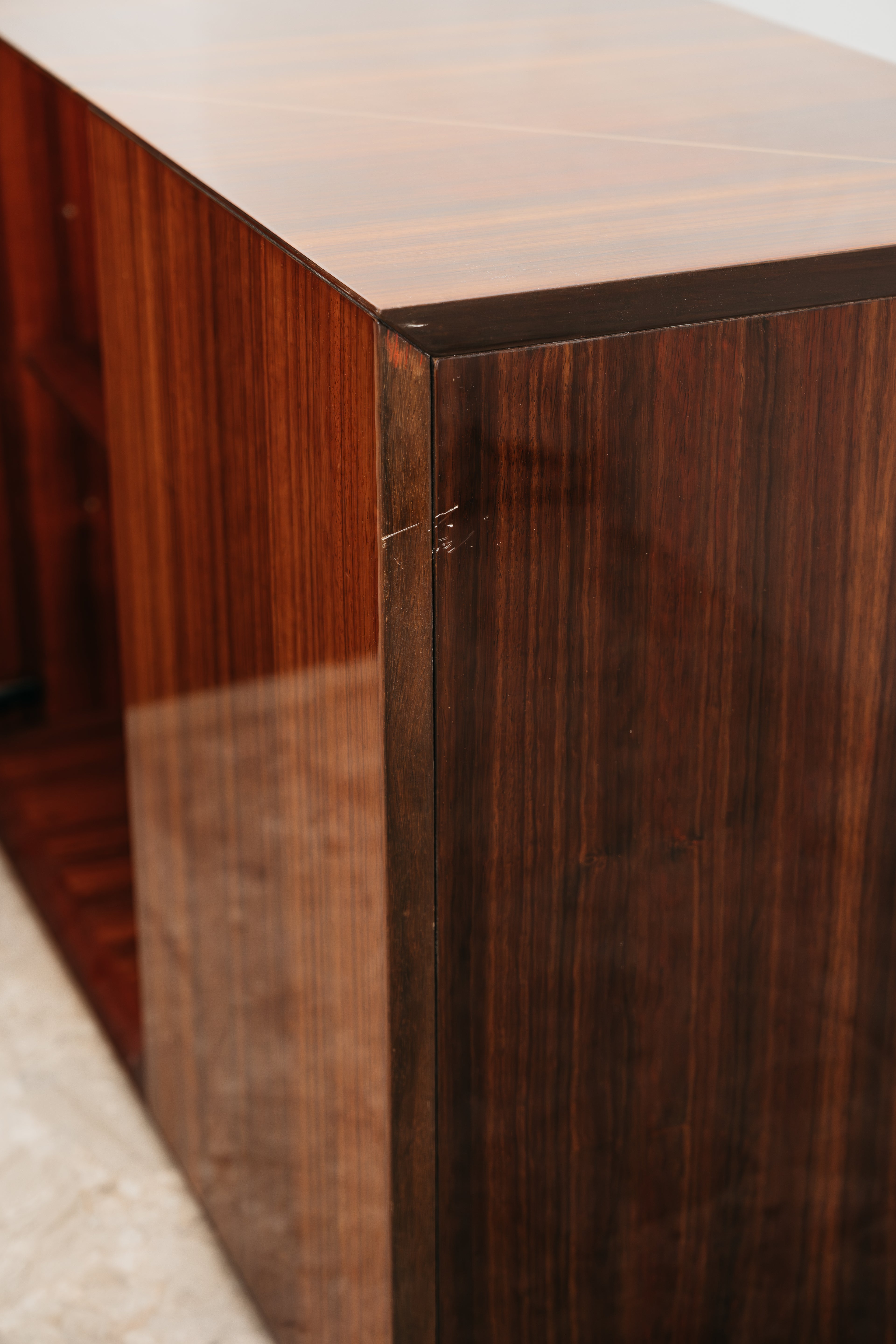 Credenza In Palissandro Monumentale Zebrawood Lacquered Mid-Century Design 1970