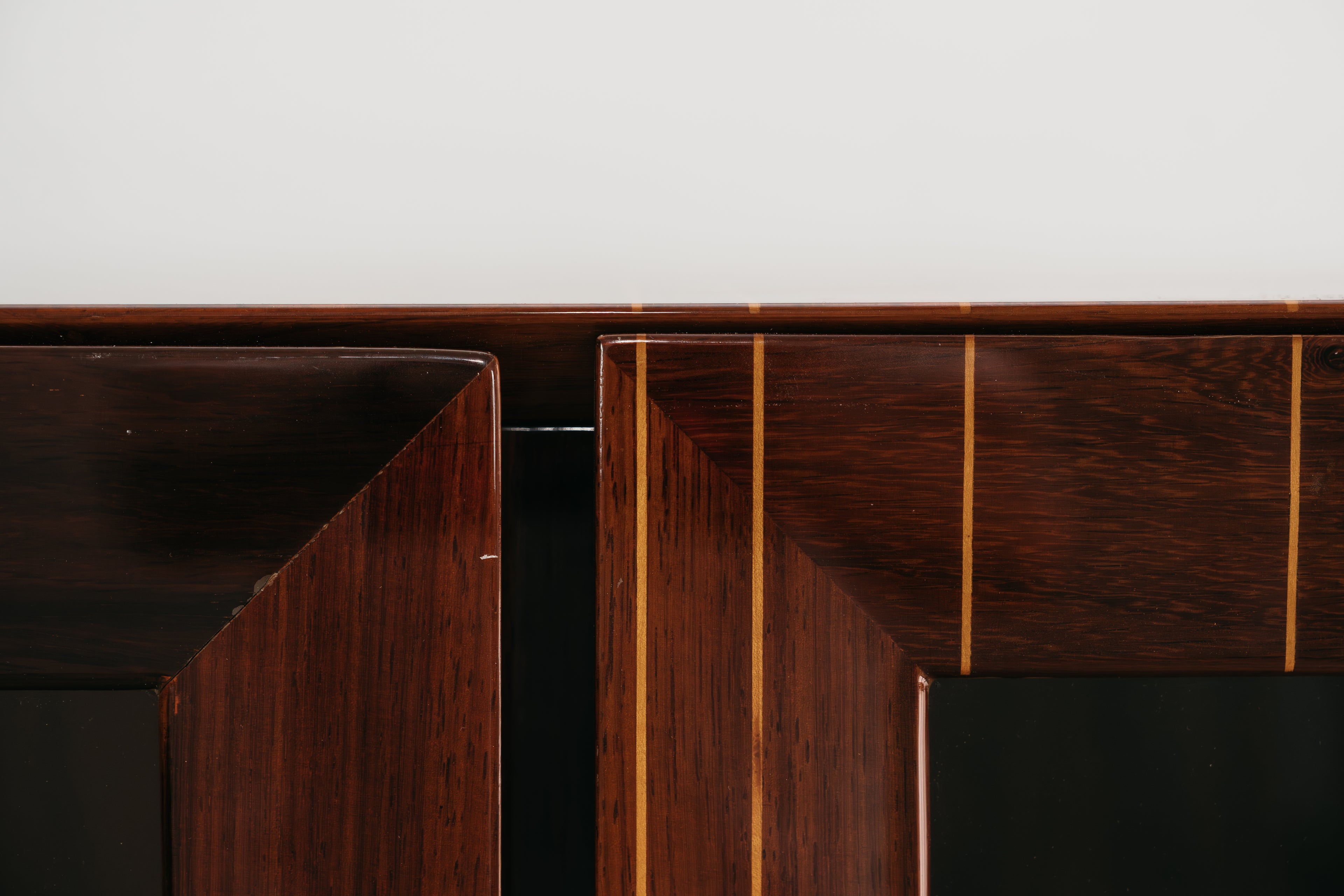 Vetrina In Palissandro Monumentale Zebrawood Lacquered Mid-Century Design 1970