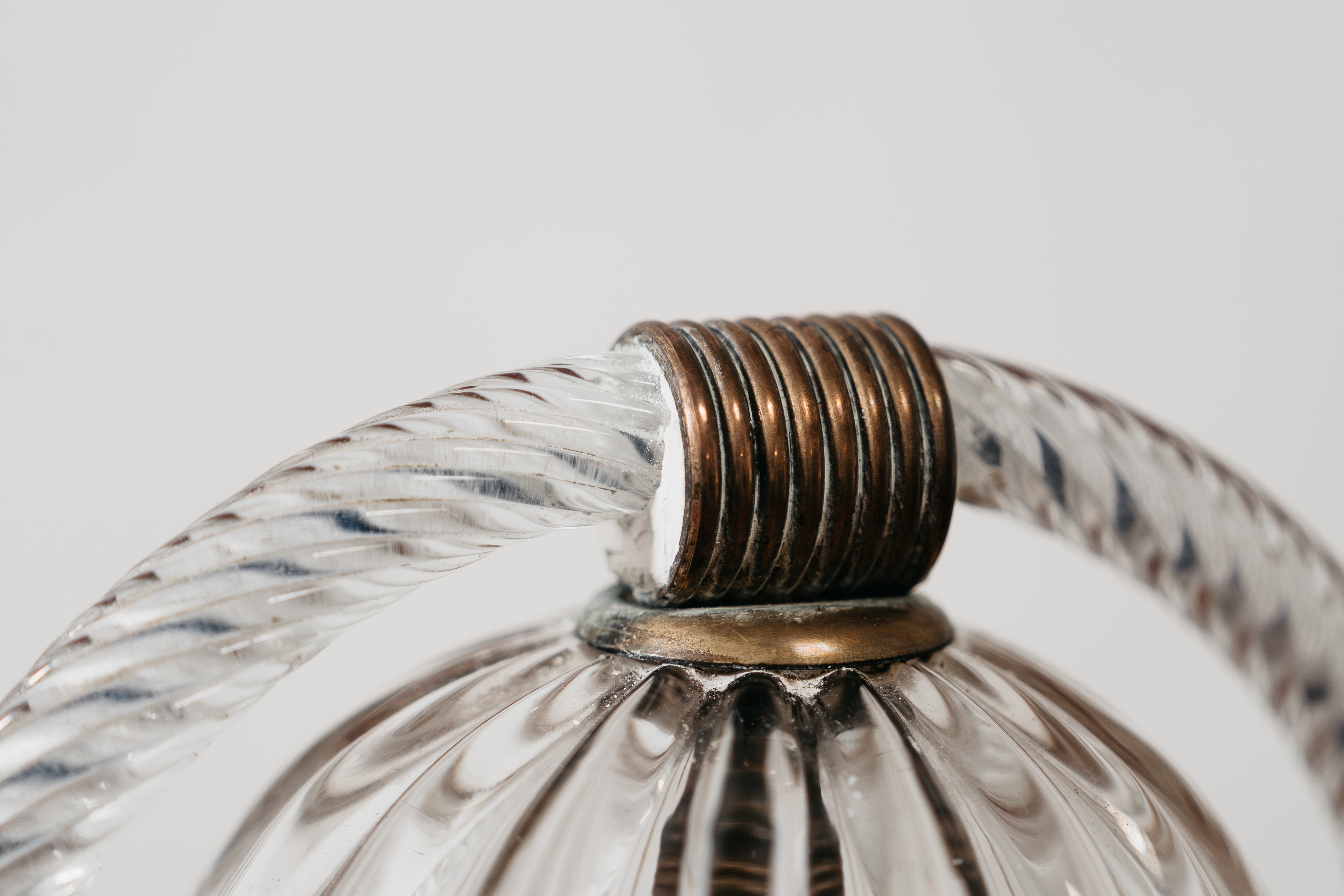 Barovier & Toso Coppia Di Abat-Jour In Vetro Di Murano E Ottone Anni ‘50 Vintage