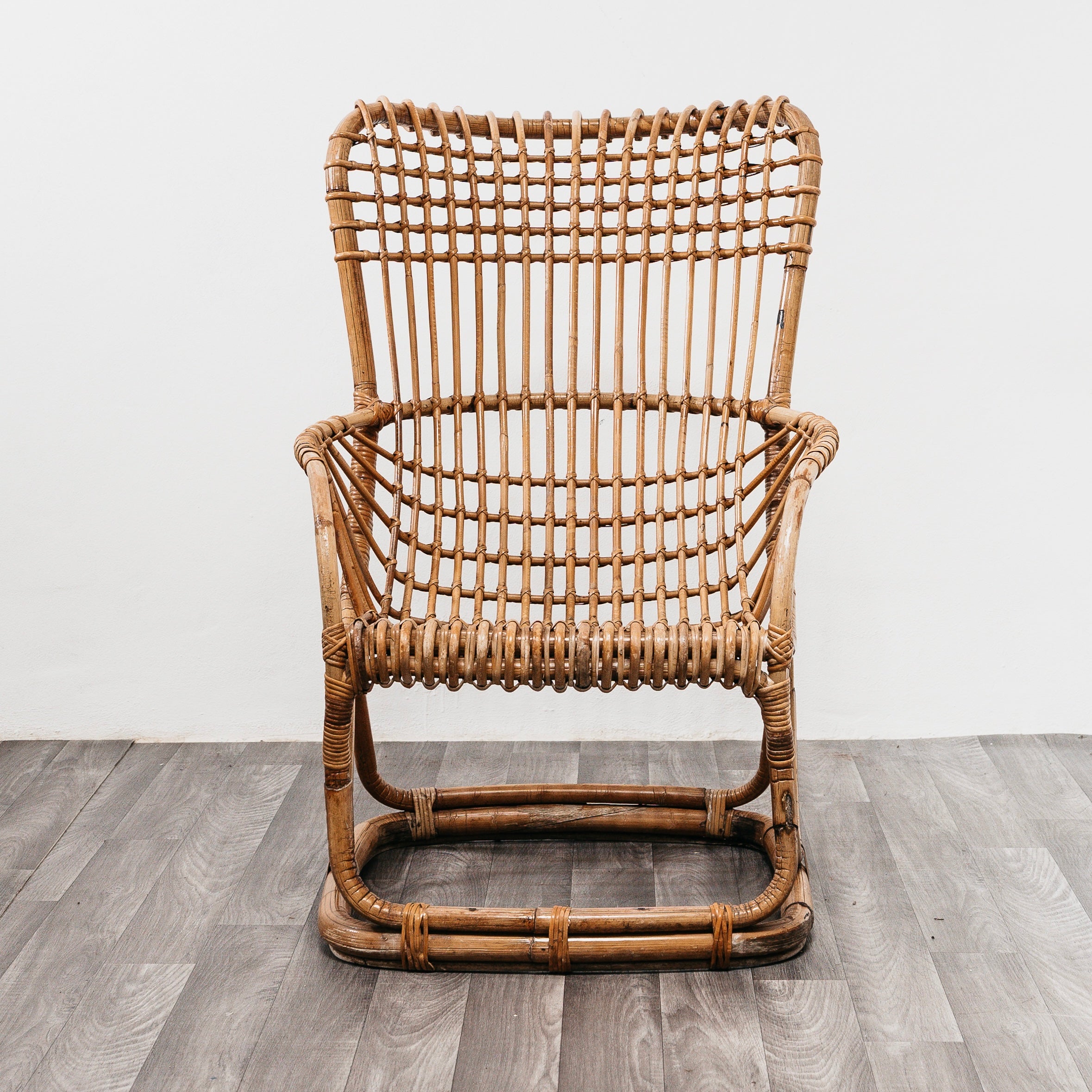 Tito Agnoli B4 Bonacina Coppia Di Poltrone Rattan Mid-Century Design 1950’s