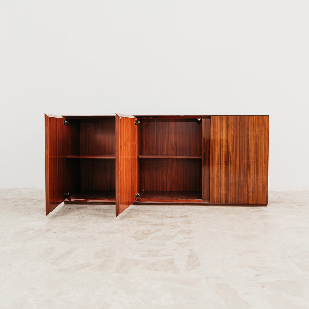 Credenza In Palissandro Monumentale Zebrawood Lacquered Mid-Century Design 1970