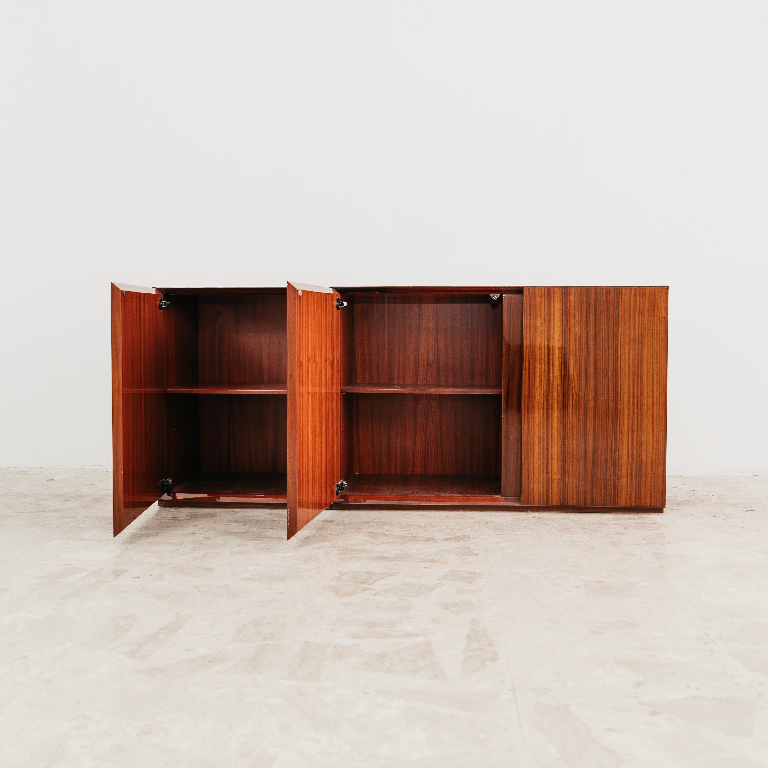Credenza In Palissandro Monumentale Zebrawood Lacquered Mid-Century Design 1970