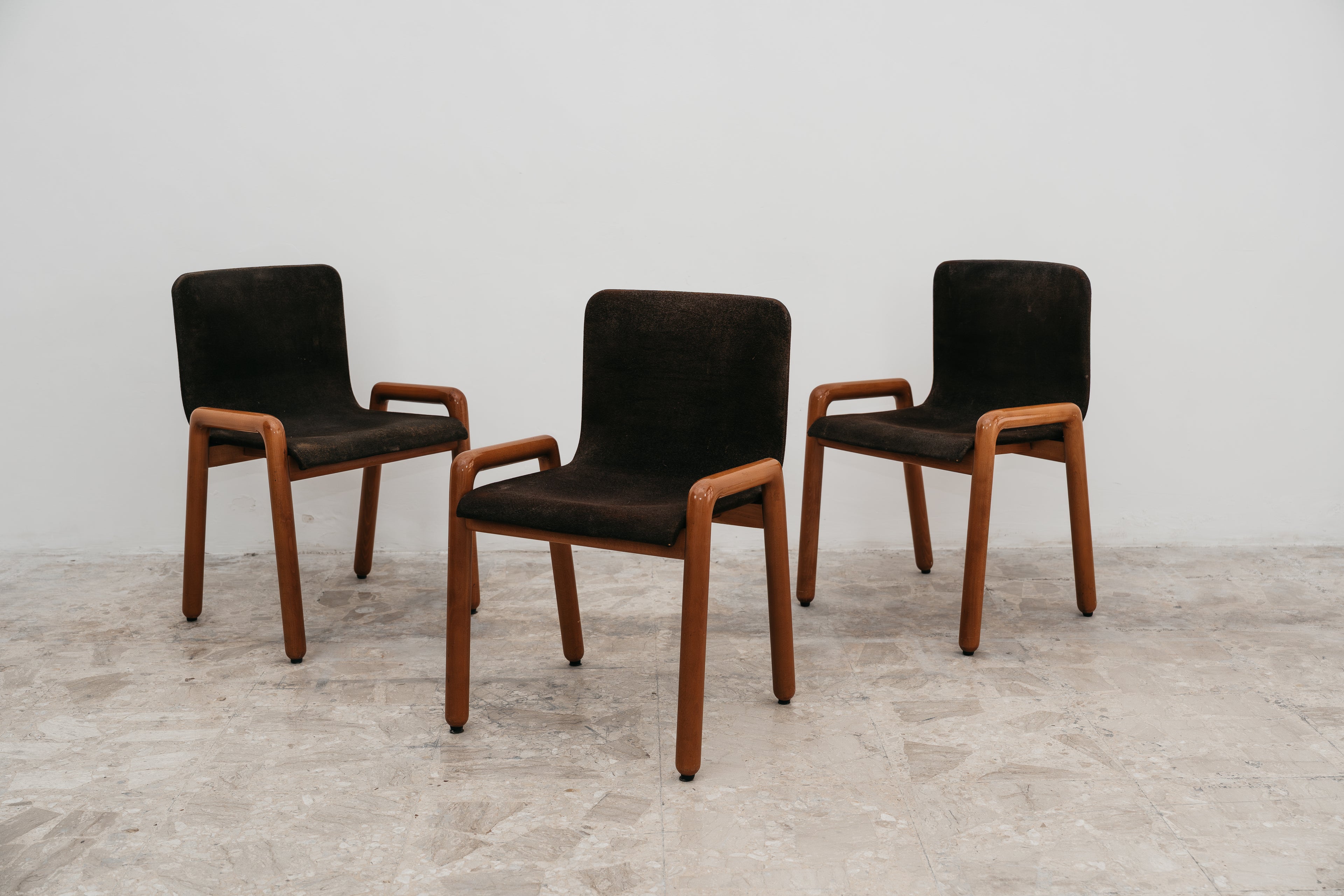 Guido Faleschini I4 Mariani 3 Sedie Mod. Dilos Design 1970’s Modernariato