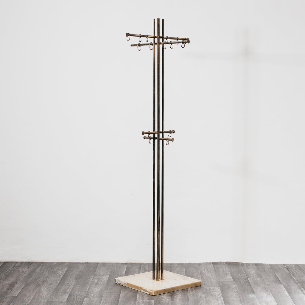 Renato Zevi Metalarte Appendiabiti Marmo E Ottone Design Modernariato