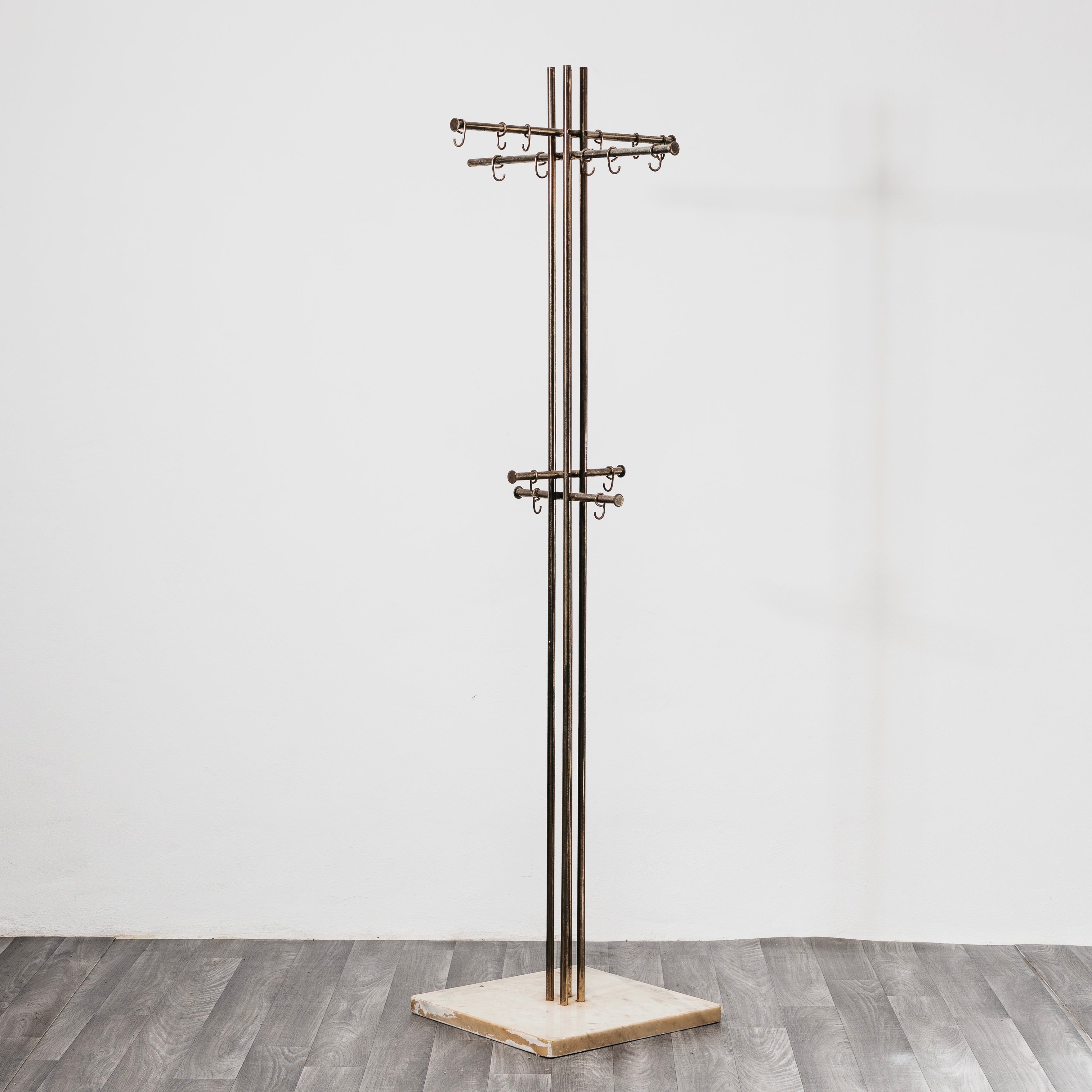 Renato Zevi Metalarte Appendiabiti Marmo E Ottone Design Modernariato