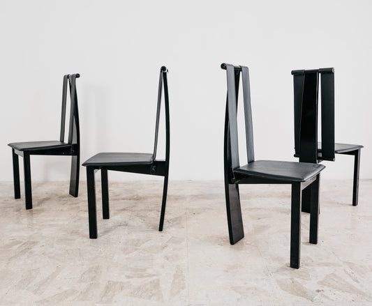 Set 4 Sedie Da Pranzo Postmoderne Design Anni ‘80 Modernariato