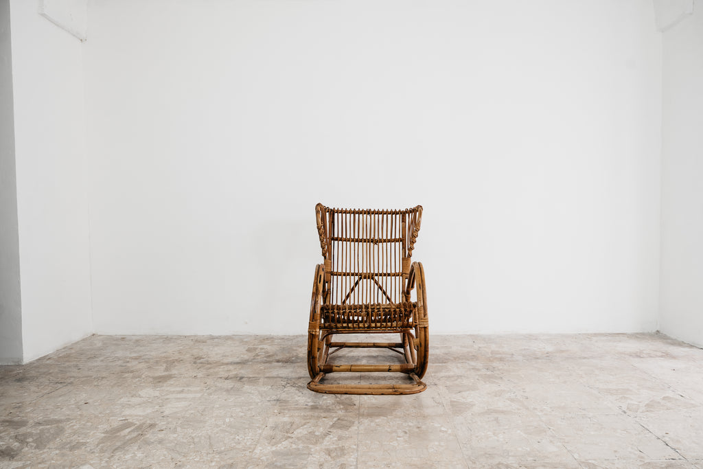 Poltrona a Dondolo Rocking Chair Francese Vintage Design Modernariato 1960’s