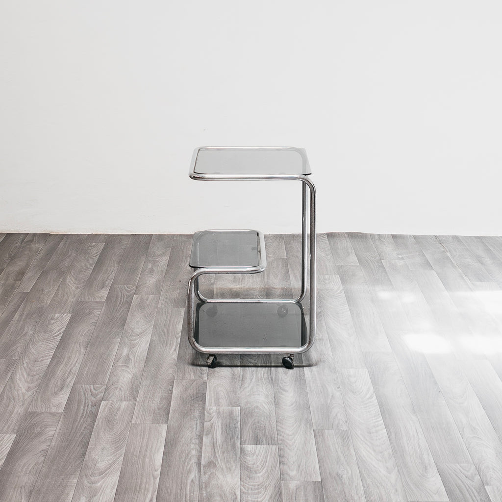 Carrello Portavivande Triplo Ripiano Anni 70 Acciaio Design Modernariato