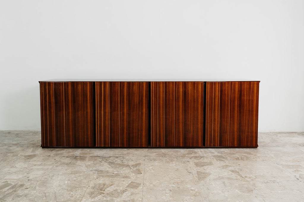 Credenza In Palissandro Monumentale Zebrawood Lacquered Mid-Century Design 1970